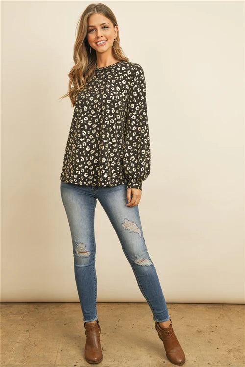 Silver Metallic Leopard Top