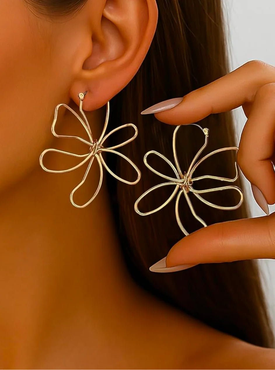 Wire Flower Earrings