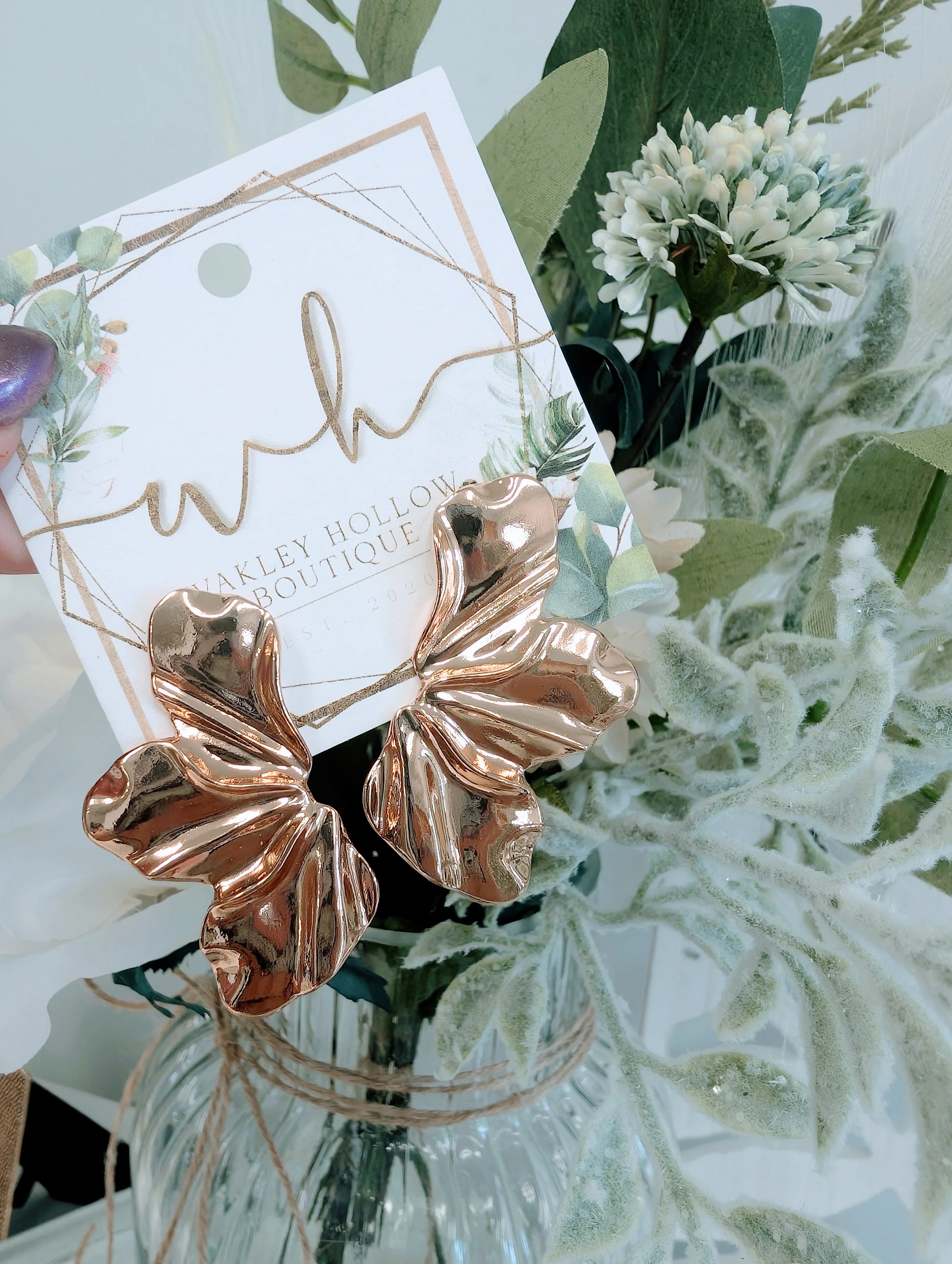 Half Flower Earrings