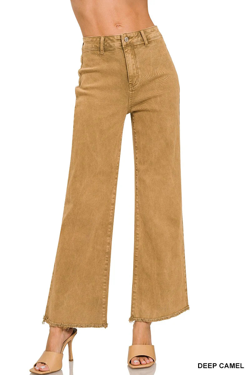 Acid Washed Wide Leg Pant