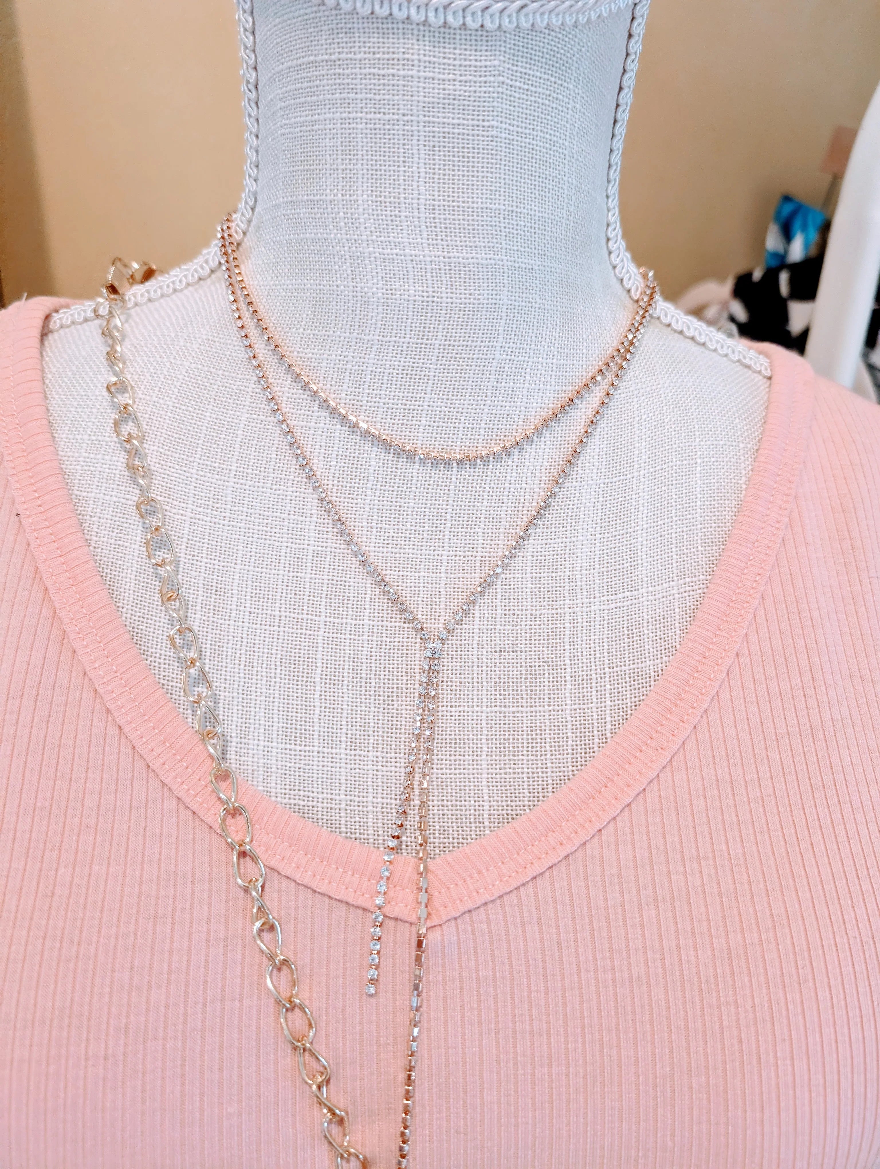 Layered Rhinestone Necklace