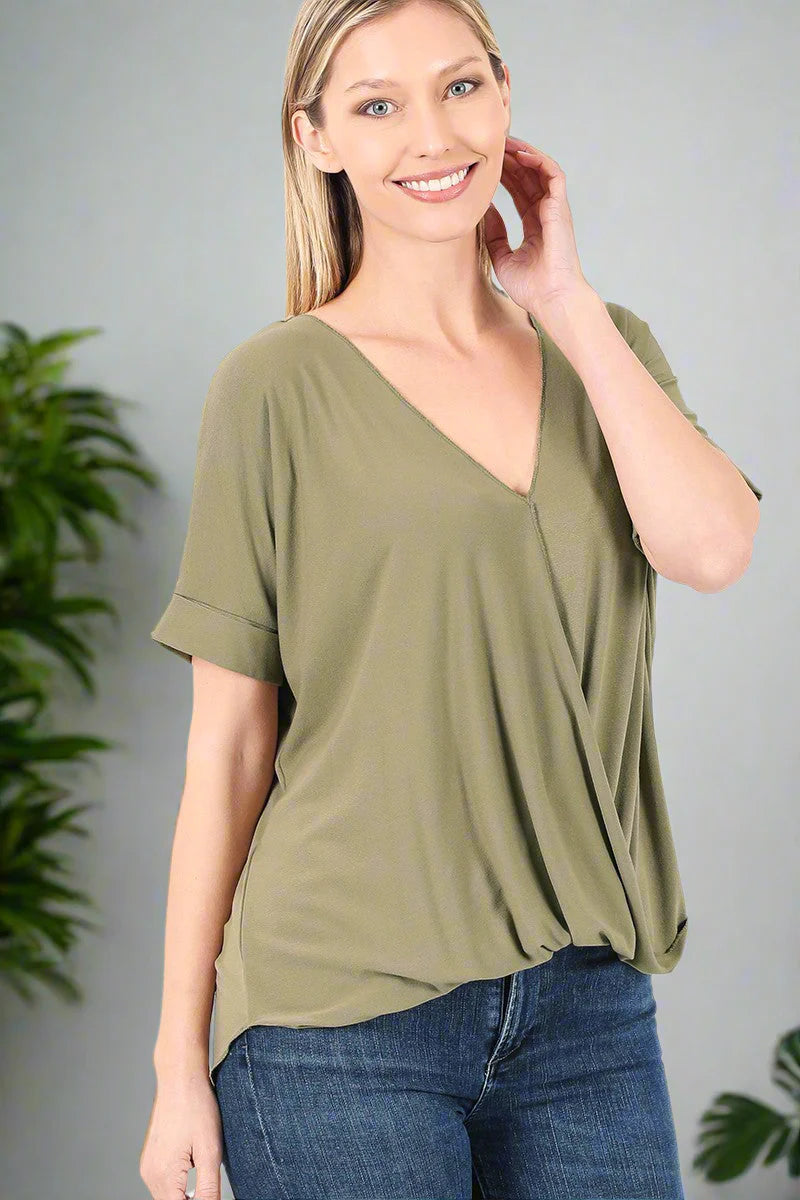 Crepe Olive Top