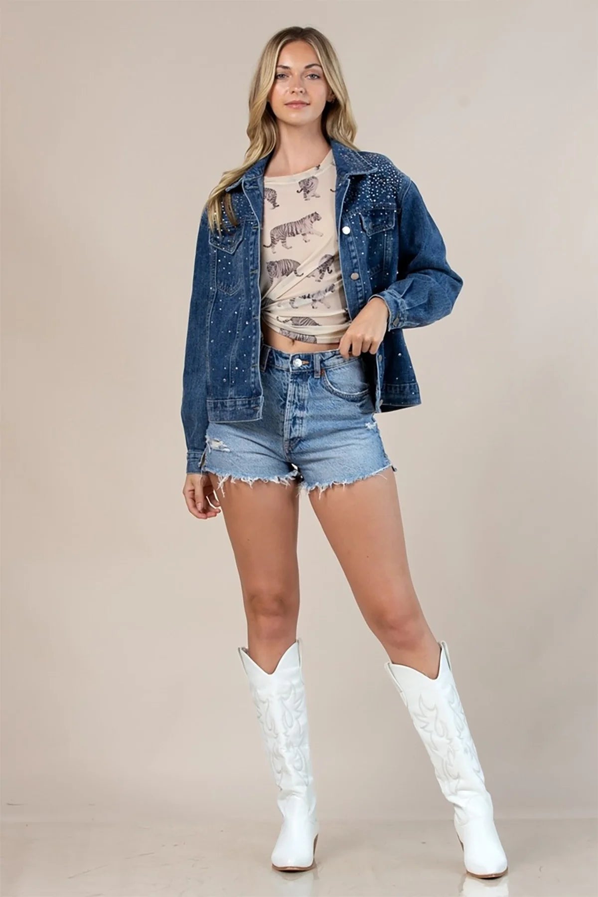 Rhinestone Denim Jacket