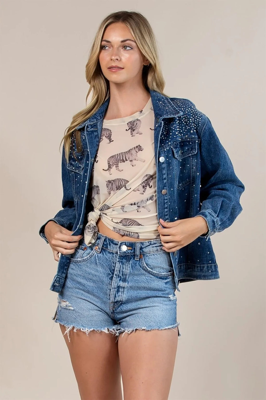Rhinestone Denim Jacket