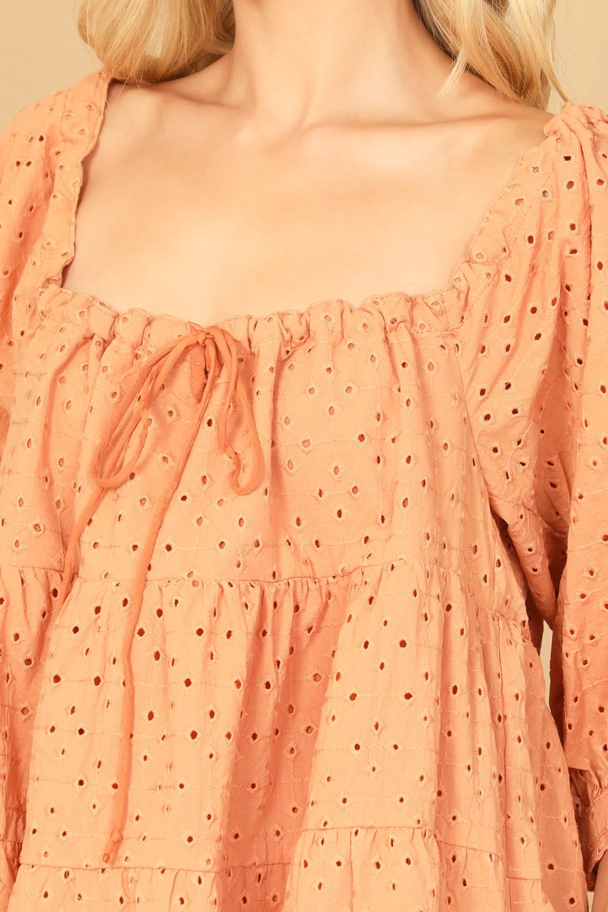 Burnt Orange Eyelet Dress